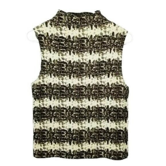 Impressions Snakeskin Mock Neck Stretch Blouse Women's Large Animal Sleeveless - Picture 1 of 6
